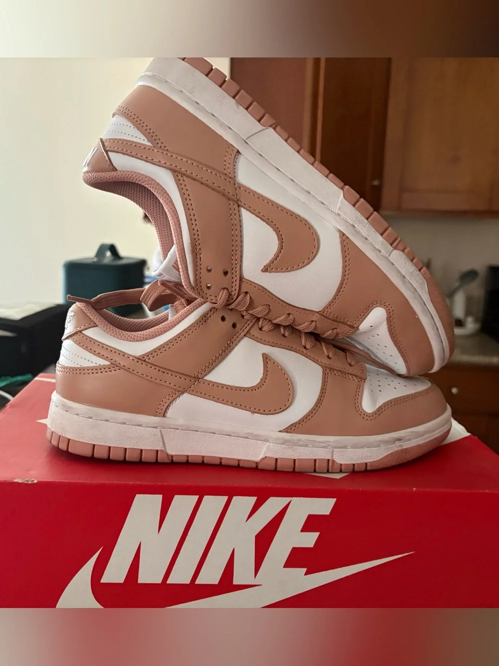 Nike Dunk Low in Tan and White